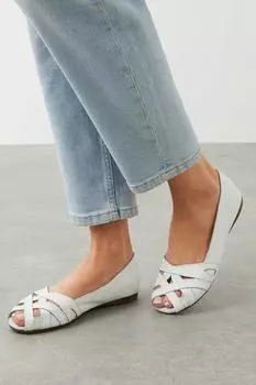 Хорошо для подошвы: кожаные тканые туфли Layla Dorothy Perkins, белый