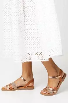 Хорошо для подошвы: сандалии Melanie Comfort из смешанного материала с ремешками Dorothy Perkins, коричневый