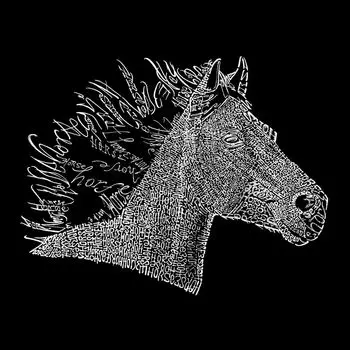 Horse Mane — мужская футболка с рисунком Word Art LA Pop Art, серый