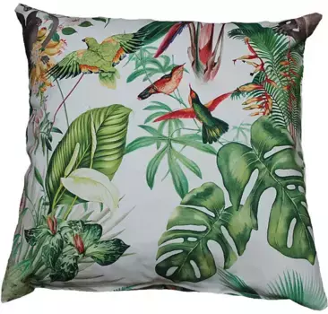 HOSSNER - HOMECOLLECTION Чехол на подушку "Джунгли", (1 шт.) 50х50 см, белый/зеленый