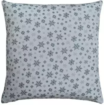 HOSSNER - HOMECOLLECTION Чехол на подушку "Галактика, Новогоднее украшение", (1 шт.), со снежинками 50х50 см, зеленый/серый