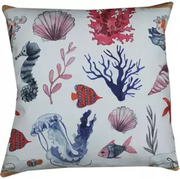 HOSSNER - HOMECOLLECTION Чехол на подушку "Марина", (1 шт.) 50х50 см, белый/синий/розовый/красный