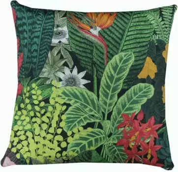 HOSSNER - HOMECOLLECTION Чехол на подушку "Суринам", (1 шт.) 40х40 см, зеленый/розовый/оранжевый/красный