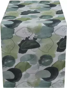 HOSSNER - HOMECOLLECTION дорожка для стола "Alma", (1 штука), весеннее украшение, весна, цифровая печать 50х150 см, кремовый/зеленый