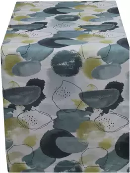 HOSSNER - HOMECOLLECTION дорожка для стола "Alma", (1 штука), весеннее украшение, весна, цифровая печать 40х100 см, кремовый/синий