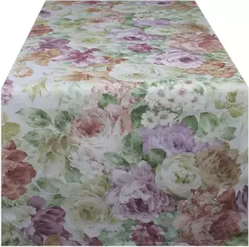 HOSSNER - HOMECOLLECTION дорожка для стола "Цветочное великолепие", (1 шт.), весеннее украшение, лето 40х100 см, цвет ecru/grn/rot/lila