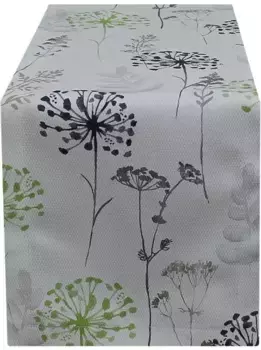 HOSSNER - HOMECOLLECTION дорожка для стола "Flair", (1 шт.) 40х100 см, белый/желто-зеленый/коричневый/черный