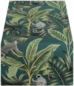 HOSSNER - HOMECOLLECTION дорожка для стола "Jaipur", (1 шт.) 50х150 см, зеленый/темно-зеленый/коричневый