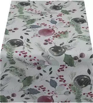 HOSSNER - HOMECOLLECTION дорожка для стола "Мишура, рождественское украшение, зимнее время", (1 шт.), с рождественским мотивом 50х150 см, цвет natur, bunt