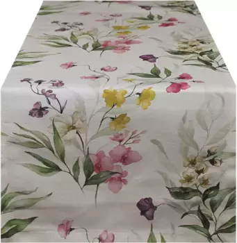 HOSSNER - HOMECOLLECTION дорожка для стола "Суматра", (1 шт.), весеннее украшение, лето 50х150 см, цвет ecru/grn/hellgrau/gelb/lila/rosa