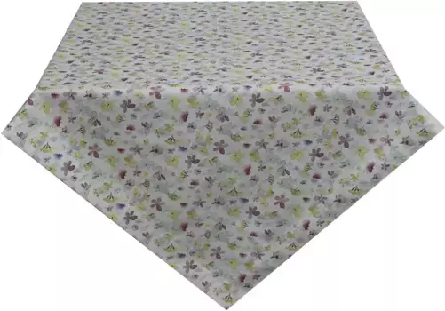 HOSSNER - HOMECOLLECTION среднее одеяло "Диана", (1 штука), весеннее украшение, весна, цифровая печать 110х110 см, кремовый/фиолетовый/желтый