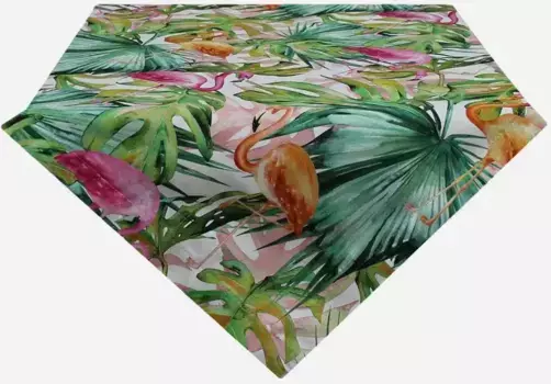 HOSSNER - HOMECOLLECTION среднее одеяло "Фламенко", (1 шт.) 85х85 см, белый/зеленый/розовый/фиолетовый