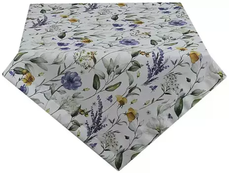 HOSSNER - HOMECOLLECTION среднее одеяло "Мальта, с цветочным мотивом", (1 шт.), весеннее украшение, весна 85х85 см, кремовый/зеленый/синий/желтый