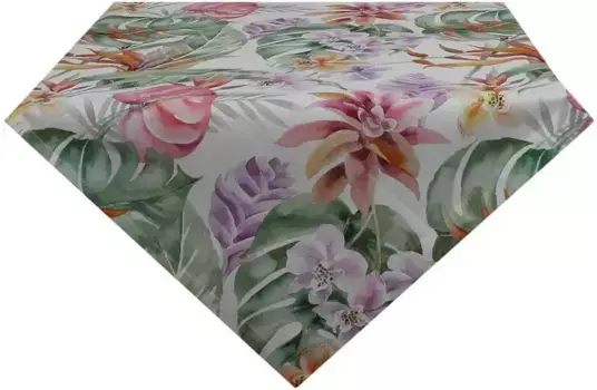 HOSSNER - HOMECOLLECTION среднее одеяло "Patricia", (1 шт.) 110х110 см, белый/зеленый/оранжевый/фиолетовый