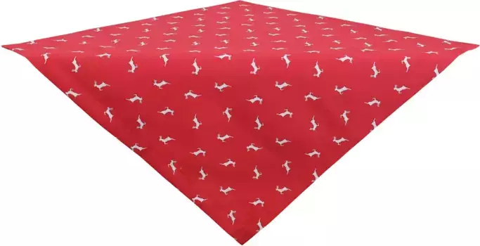 HOSSNER - HOMECOLLECTION среднее одеяло "Прыгающий олень, Рождественское украшение, Рождество", (1 шт.), с мотивом оленя 85х85 см, бордо/бежевый