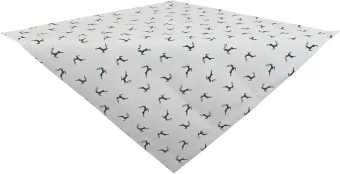 HOSSNER - HOMECOLLECTION среднее одеяло "Прыгающий олень, Рождественское украшение, Рождество", (1 шт.), с мотивом оленя 110х110 см, бежевый/зеленый