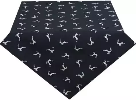 HOSSNER - HOMECOLLECTION среднее одеяло "Прыгающий олень, Рождественское украшение, Рождество", (1 шт.), с мотивом оленя 85х85 см, синий/бежевый