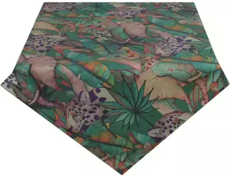 HOSSNER - HOMECOLLECTION среднее одеяло "Танзания", (1 шт.) 85х85 см, коричневый/зеленый/синий