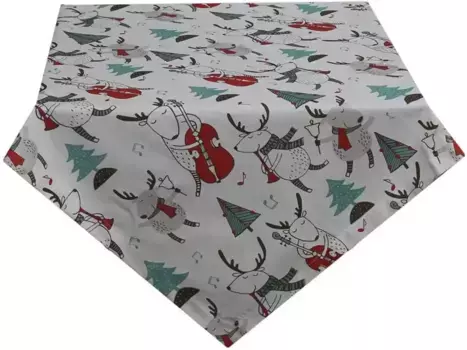 HOSSNER - HOMECOLLECTION среднее одеяло "Веселая музыка, Рождественское украшение, зима", (1 шт.), с рождественским мотивом 85х85 см, белый