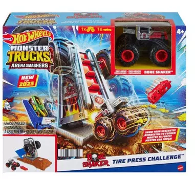 Hot Wheels, Monster Trucks, Monster Trucks Arena Smashers Set Basic Challenge,