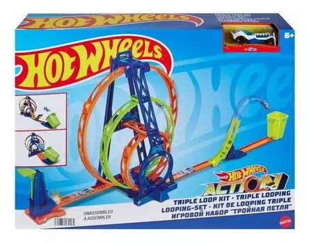 Hot Wheels, Triple Loop, комплект Action Triple Loop, HMX37