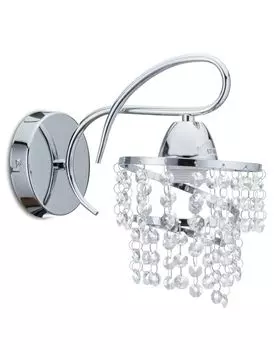 HowHomely Бра Настенный светильник Crystal Glamour 15x25x25 см E27 стекло хромированная сталь