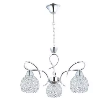 HowHomely подвесной светильник Crystal тройной серебристый 70х50 см стекло хромированная сталь