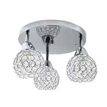 HowHomely потолочный светильник Crystal Spot тройной серебристый 35x30 см стекло хромированная сталь