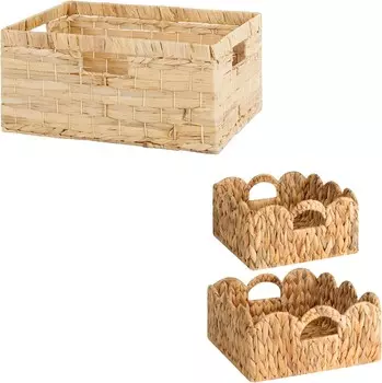 Хранение Большая плетеная корзина для работ, Корзины для хранения с водным гиацинтом, Плетеные корзины для хранения StorageWorks