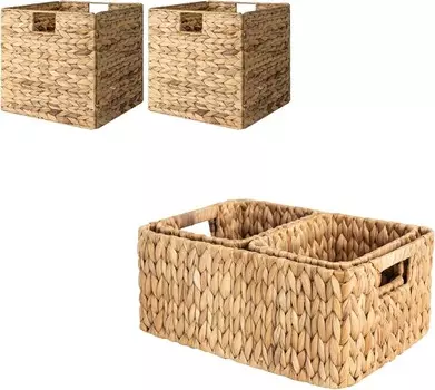 Хранение Плетеные корзины для хранения с вкладышами, плетеные корзины для хранения на полках StorageWorks