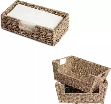 Хранение Плетеные корзины из водорослей Works для хранения вещей StorageWorks