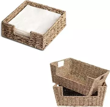 Хранение Плетеные корзины из водорослей Works для хранения вещей StorageWorks