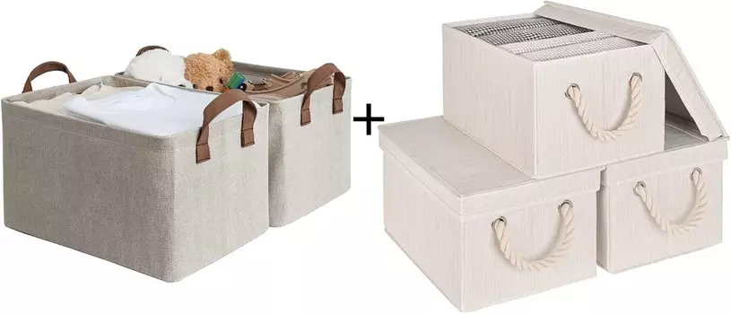 Хранение Работы: 2 корзины для хранения на полках + 3 контейнера для хранения с крышками StorageWorks