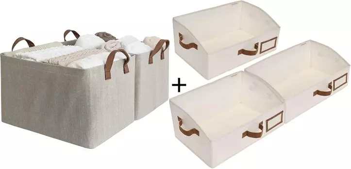 Хранение Работы: 2 корзины для хранения на полках + 3 корзины для гардероба StorageWorks