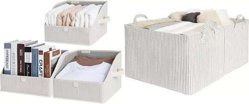 Хранение Работы: 3 складных контейнера трапециевидной формы и 2 контейнера для хранения на полках StorageWorks