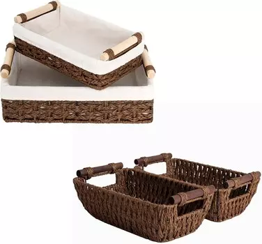 Хранение Работы Маленькие плетеные корзины ручной работы StorageWorks