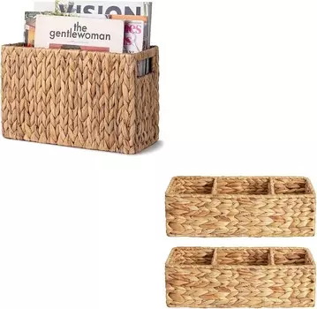 Хранение Работы Плетеные корзины из гиацинта для воды StorageWorks