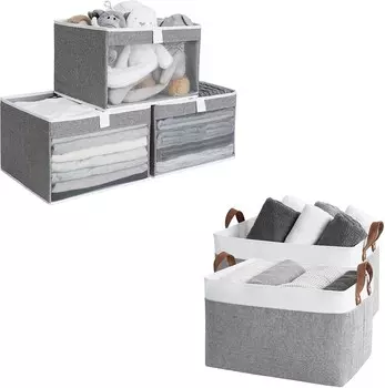 Хранение Работы: шкафные контейнеры для хранения из 3 упаковок и прямоугольные гардеробные корзины из 2 упаковок StorageWorks