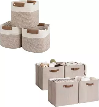 Хранение Тканые корзины для хранения вещей Works, кубики для хранения вещей 13x13 StorageWorks