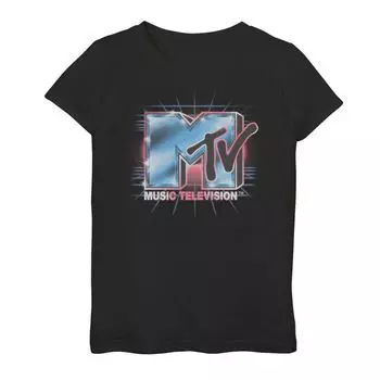 Хромированная футболка с графическим логотипом MTV 80s для девочек Licensed Character