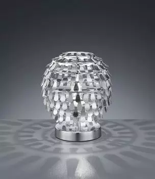 Хромированная настольная лампа для гостиной GLOBAL TRIO, серебро