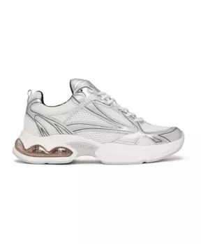 Хромированные кроссовки на каблуке Mallet London, белый