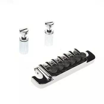 Хромированный хвостовик Gibson Gear TP-6 с шипами и вставками Gear TP-6 Tailpiece w/Studs & Inserts