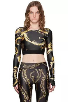 Хромо кутюр футболка с длинным рукавом Versace Jeans Couture, мультиколор