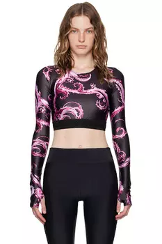 Хромо кутюр футболка с длинным рукавом Versace Jeans Couture, мультиколор