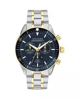 Хронограф Calendoplan серии Heritage, 42 мм Movado, цвет Blue