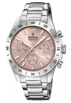 Хронограф Festina, светло-розовый