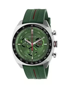 Хронограф Interlocking, 41 мм Gucci, зеленый