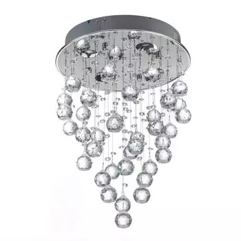 Хрустальная люстра 30x50 см, светодиодный потолочный светильник, подвесной светильник для гостиной easybuy, серебро