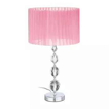 Хрустальная настольная лампа Relaxdays розового цвета, серебро